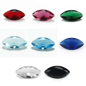 1,5x3 ~ 8x16 mm Stakleni kamen u obliku markiza, bijela, zelena, plava, crvena, perle od sintetičkih dragulja