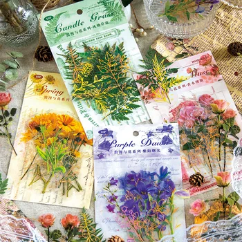 10 kom., zbirku romantičnih cvijeća, ukrasnih naljepnica s reljefne, retro-biljke, materijal za scrapbooking, naljepnica, dnevnik, planer