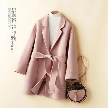 100% Vune kaput za žene, kapute i jakne, kvalitetna zimska odjeća, obostrane baršun elegantna ženska gornja odjeća, ženska