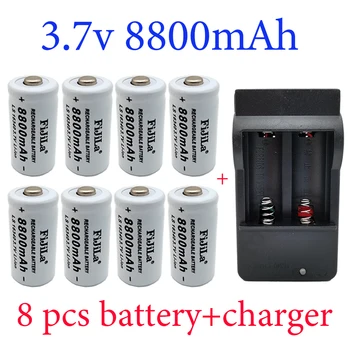 100% original novo 16340 bateria cr123a 16340 bateria 8800 mah 3,7 U litij-ionska baterija recarregável + 16340 каррегадор