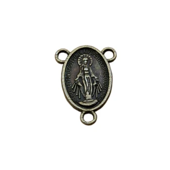 150 kom., antička bronca, Djevica Marija, v-3-нитный spojnica za ovjes, 14x20 mm, nakit F-61