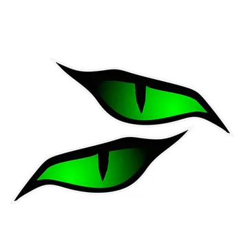 2 X Privatna naljepnica za automobil, par сглазов, dizajn zelenih očiju za auto-moto kacige, 3D vinil, 13 cm * 6 cm