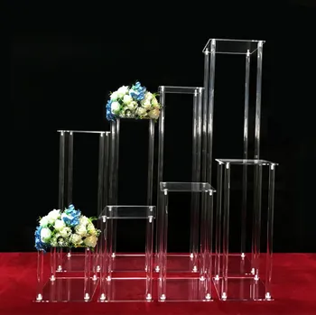 4 kom. akril stup stalak za cvijeće Postolje Središnji dio stola Cvjetni гирлянда Vaza za vjenčanja, rođendana, dekor scene