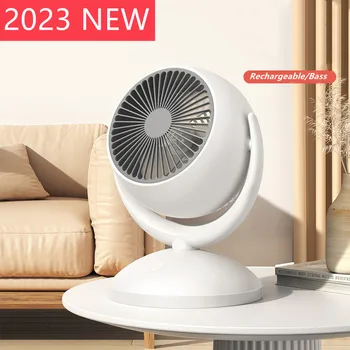 4-stage podesivi ventilator s rotacijom od 360 °, za kućanstvo stolni ventilator za hlađenje zraka, punjiva preko USB-a, tihi prijenosni ventilator, pod