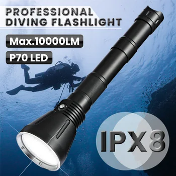 50 M podvodni 10000ЛМ profesionalne led svjetiljka za ronjenje XHP70 IPX8 Vodootporan svjetlo za ronjenja sa žutim svjetlom