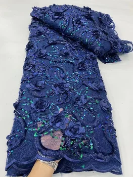 Afrička cvjetne čipke tkanina 2023, vezene нигерийская vjenčanje cvjetne čipke tkanina, visokokvalitetna francuska čipka cvjetne čipke tkanina, 5 metara za haljine