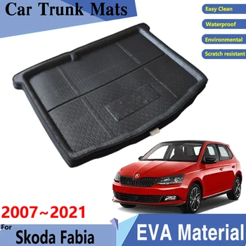 Auto-tepisi za prtljažnika 3D EVA materijal za pribor Škoda Fabia 2007 ~ 2018 2021 Auto stražnji teretni polica, tepih prtljažnika, stražnja obloga, pribor