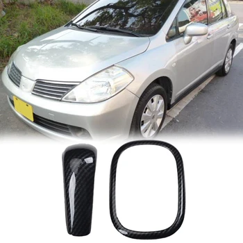 Automobilska oznaka na središnji poklopac mjenjača od karbonskih vlakana s ploče s poklopcem glave mjenjača za Nissan Tiida RHD 2005-2010