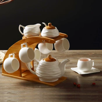 Bijela minimalistički set za popodnevni čaj, poklon set za kontinentalne kave i šalice, čaj, čajna posuđe, kuhinja, blagovaonica, bar, kuća, dvorište
