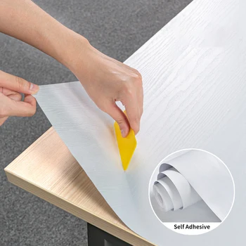 Biserno Bijelo Drvo DIY Home Decor PVC samoljepljive Tapete Za Popravak Namještaja Naljepnica Vrata Dnevnog boravka Vodootporan