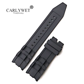 CARLYWET 26 mm Veleprodaja crna vodootporna high-end zamijeniti remen od silikonske gume za sati za Invicta