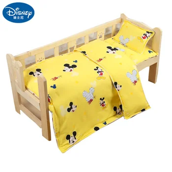 Disney novi Žuti Komplet Posteljine od 100% Pamuka, Za Novorođenčad, Dječji krevetić s Mickey Mouse, Dječji Sag, Deka, Jastučnica za dijete