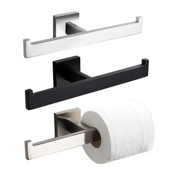 Dodatna oprema za kupaonice Dvostruki držač za toaletni papir od nehrđajućeg čelika, crna mat krom