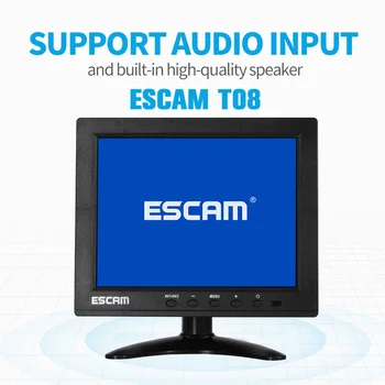 ESCAM T08 8-inčni TFT LCD monitor 1024x768 video nadzor sa VGA HDMI kompatibilan AV BNC USB za PC video nadzor Kamera