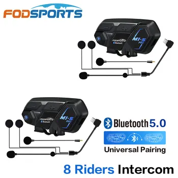 Fodsports Motocikl Bluetooth Kaciga Slušalica Interkom za 8 trkača M1S Pro Vodootporan Bežični intercomunicador Interfon uređaj MP3