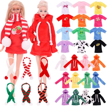 Hoodies za lutke, džemper, šal 30 cm, pribor za haljine Barbie, 1/6 BJD Blyth, igračke za djevojčice, poklon za rođendan