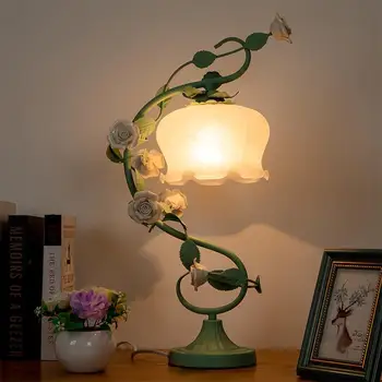 Idilično ukras lampe Princeza Vjenčanje Spavaća soba Topla noćni lampe Umjetnost Cvijet ruže KT-C
