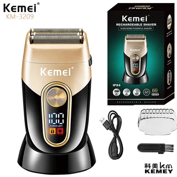 Kemei KM-3209 Britva za bradu, električni aparat za brijanje za muškarce, električni aparat za brijanje, plutajući trimer za kosu, Stroj za brijanje lica, trimer za bradu