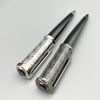 Kemijska olovka Santos-Dumont de Heptagon, crna cijev, snježni cvijet, luksuzna srebrna završiti sa serijskim brojem
