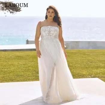 LaBoum Velike dimenzije, vjenčanica sa čipkom aplikacija u boho stilu za žene, 2023, moderne vjenčanice na trake, Vestidos De Novia