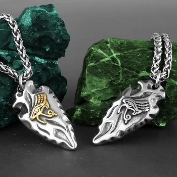 Materijal od титановой čelika, oko Planina, muška ogrlica, privjesak u obliku koplja, lanac za veste u stilu hip-hop, trendi ženski nakit veleprodaja