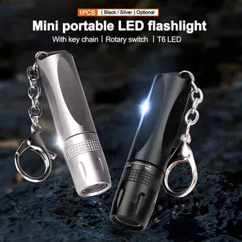 Mini prijenosni led svjetiljka, super svijetle vodootporan svjetiljka za kampiranje, mini svjetiljka-ručka sa брелком, radi na baterije AA / 14500