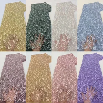 Nova visokokvalitetna afrička cvjetne čipke tkanina, расшитая perle čipka cvjetne čipke platno s vezom šljokice, нигерийская čipka nadvoji cvjetne čipke tkanina za šivanje