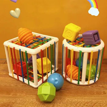 Nova šarene igra za sortiranje kocke, edukativne igračke Montessori za djecu, poklon pri rođenju od 0 do 12 mjeseci Bebe