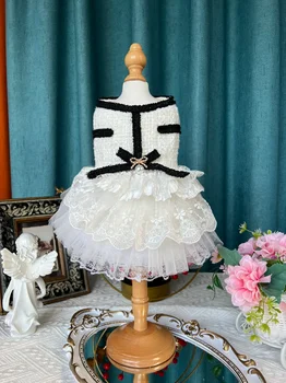 Originalna odjeća ručne izrade za mačke, haljina princeze u stilu Лолиты za pse, bijela mali mirisni vjetar, odjeća za kućne ljubimce pse