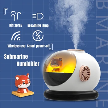 Ovlaživač zraka s cartoonish tigar, USB, punjiva, 1200 mah, na baterije, bežična, ultrazvuk, miris hladnog magle, difuzor za vodu