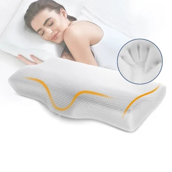 Posteljina Ortopedski jastuk za vrat od pjene s učinkom memorije u obliku leptira, medicinski jastuk za vrat i pomaže zaspati, a iz bol u kući