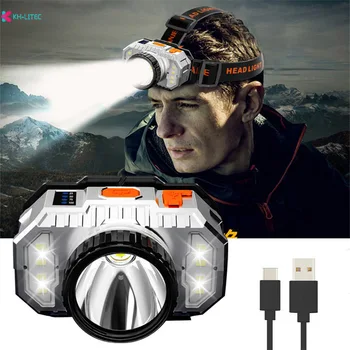 Prijenosni mini svjetiljka USB, punjiva led налобный fenjer, snažan ugrađena baterija, ulične lampe za kampiranje, ribolov, fenjer