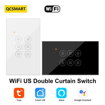 QCSMART WiFi Dual Zavjese US Switch Tuya Smart Life Daljinski Upravljač Rolete Rolete Posto Timer Google Home Alexa
