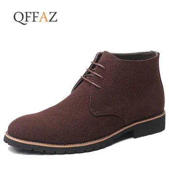 QFFAZ/Muške cipele; Sezona Jesen-zima; Muške čizme čipka-up; Trendy Čizme od Nubuk; Muške cipele 