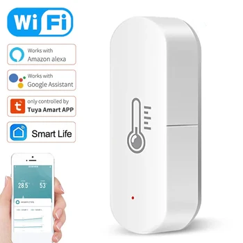 Senzor za temperaturu i vlagu Tuya WiFi Monitor aplikacije Smart Life Pametna kuća Rad s Alexa Google Home hub nije potrebna