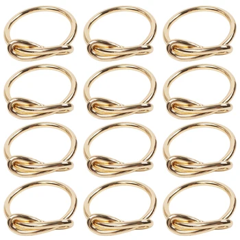 Set od 12 metalne modernih, jednostavnih trajnih zlatnih lako periva prstenova za salvete sa vršnjacima leptir, laptop okruglih darove za večeru večere, slatka