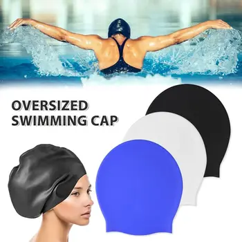 Silikonska vodootporna kapa za duge kose, vrlo je velika kapa za ronjenje, slobodna glava, velika kapa za kupanje, poklopac za bazen