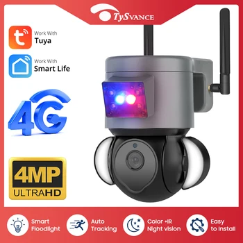 Tuya 4G PTZ kamera kamera dome 4MP bežični GSM SIM kartica IP kamera sigurnost Smart Life vanjski video nadzor P2P IR za noćni vid 30 m