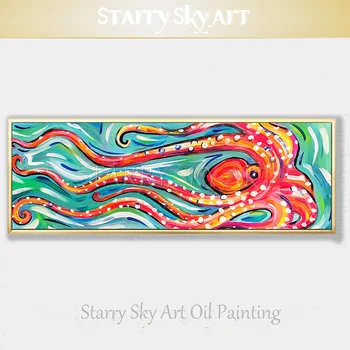 Umjetnik poseban dizajn je Zabavno океанское životinja hobotnica Slika je ulje na platnu Veliki dug Veličina Smiješno hobotnica ulje na platnu za dekor zidova