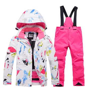 Vanjski dječji zimski ski odijelo, komplet ski jakne, sportski vodootporan kostim za djevojčice, dječje zimske topla topla setove