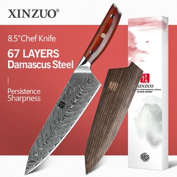 XINZUO 8,5 cm nož chef japanski VG10 tajnih kuhinjski noževi od nehrđajućeg čelika za rezanje mesa, noževi za kuhanje ručka od rosewood