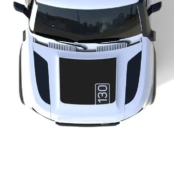 Za Land Rover Defender 130 2020-2023 PVC crni auto oznaka na poklopac motora, film s cvjetnim uzorkom, auto oprema