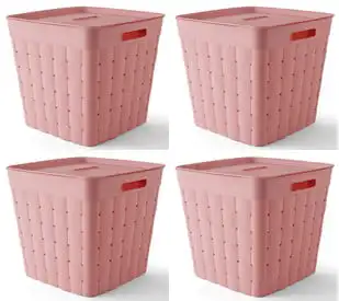 i Adolescencija je Plastični spremnik za pohranu Široke pletenice Ružičaste boje sa poklopcem, 4 pakiranje u vrećice za smeće Cesto de basura para baño, Kiša cijev za vode c