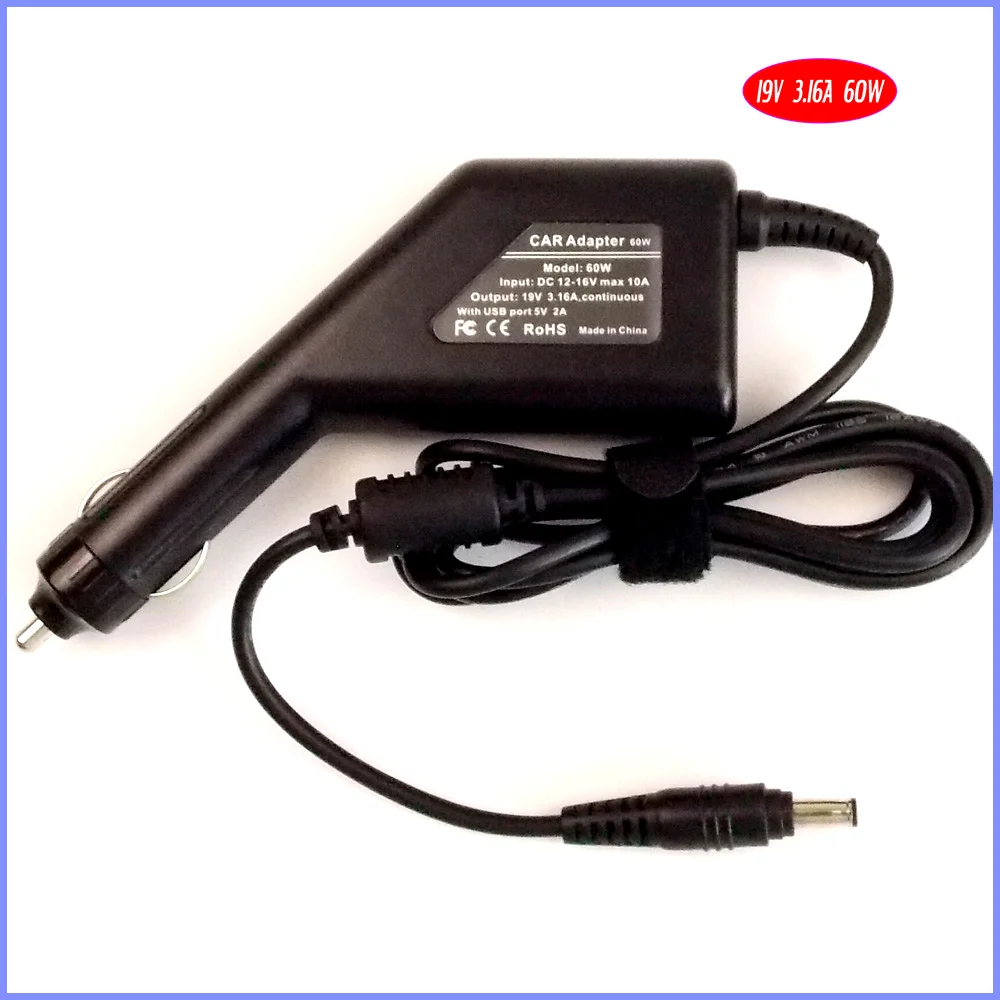 19 3.16 A Laptop Auto Adapter dc Punjač + USB Snaga za Samsung NP-RC420 NP-RC425 NP-RF411 NP-RV408 NP-RV410 NT-R468 NT-R470