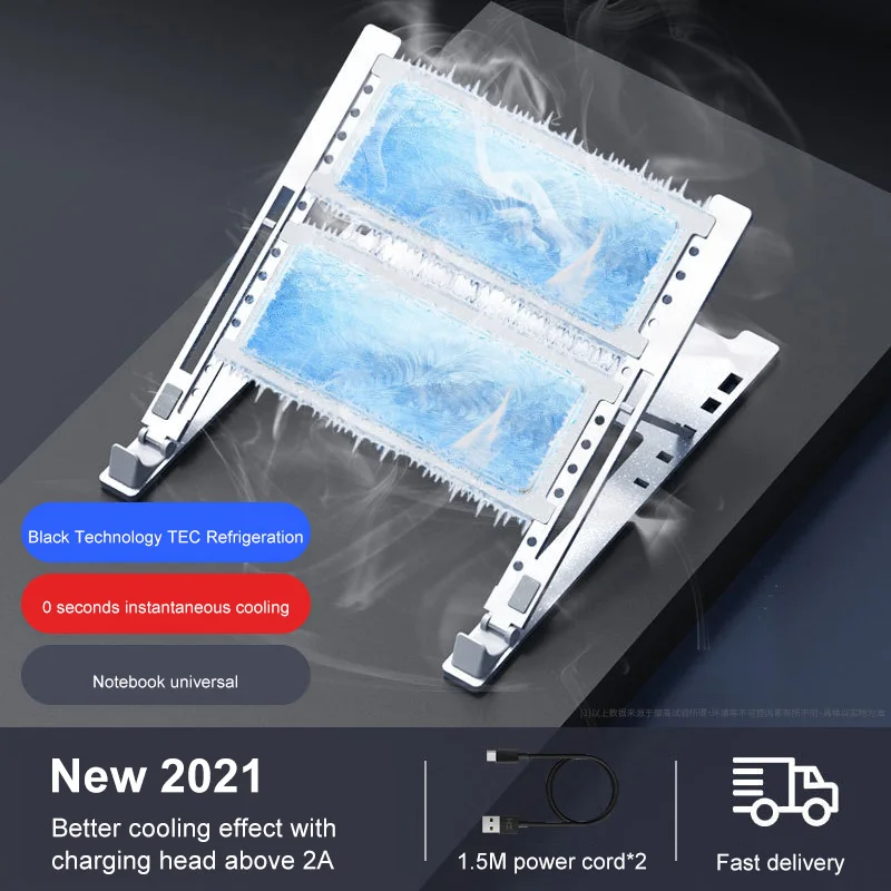 2022 Cooler za laptop 2 U s dvostrukim ventilatorom USB Vanjska postolje za hlađenje laptop Postolje držača velike brzine tihi ventilator od aluminijske legure ABS