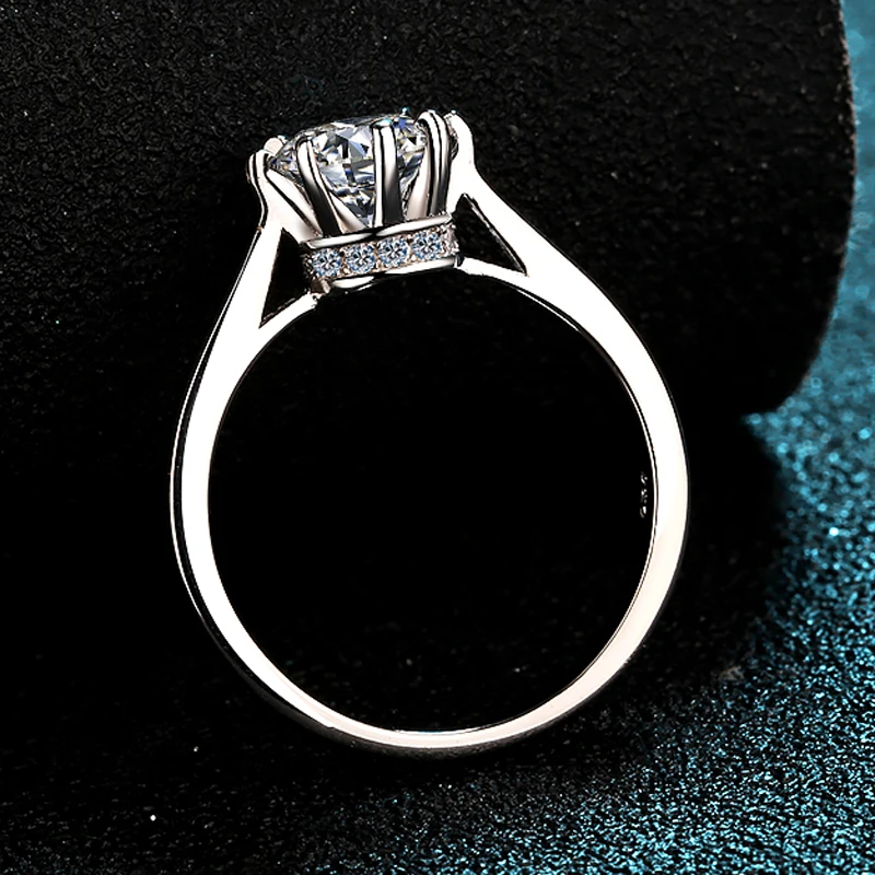 dijamantni prsten je savršen rez boje Mossabite D s premazom od bijelog zlata 1 karat, 100% čisto (eng. sterling) srebro S925 uzorka, vjenčanje na Valentinovo, vrhunski klasik