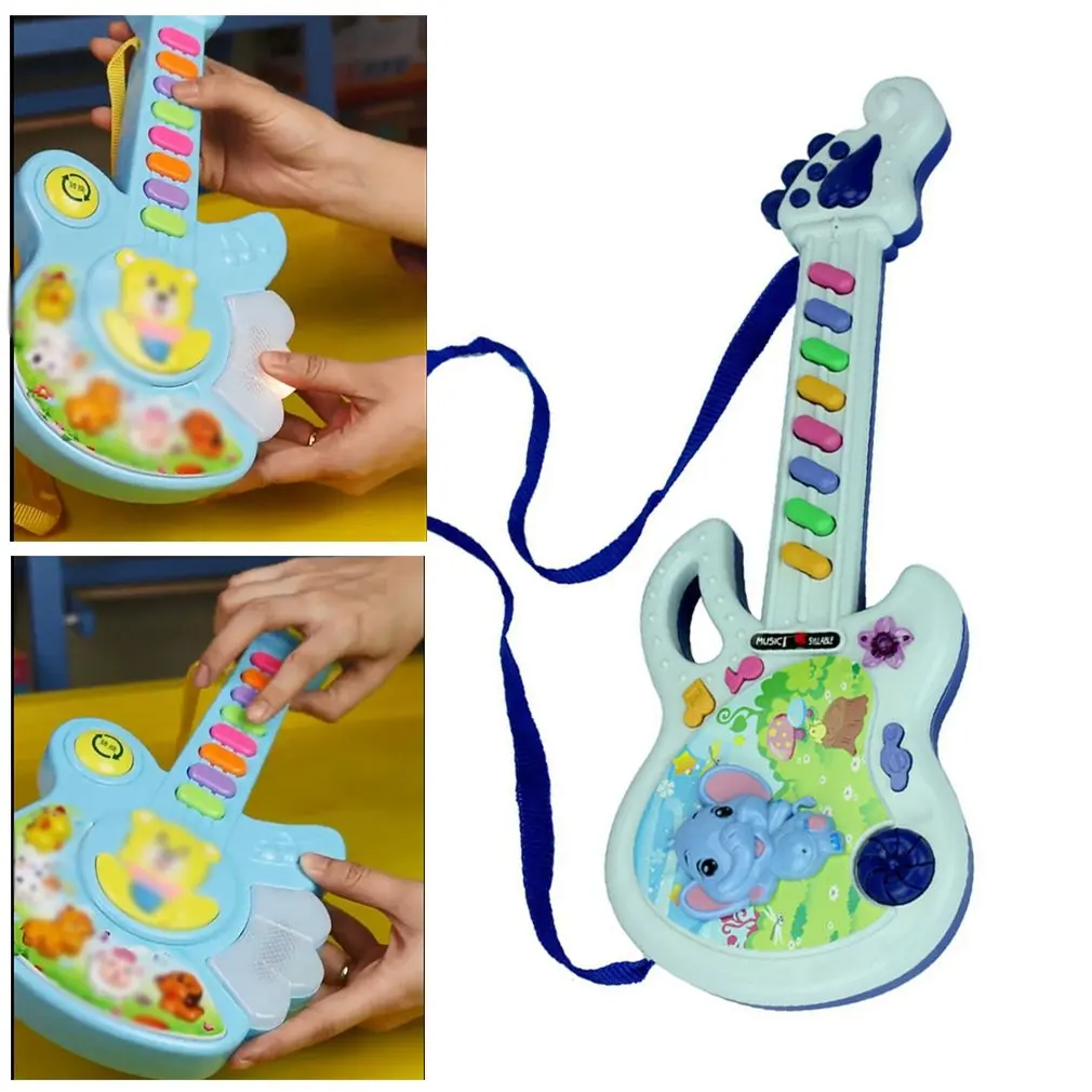 Dječji glazbeni instrument, igračka, zvuk električne gitare, svjetlo, dječja glazbena igračka, мультяшный slika, šarene edukativne igračke za djecu, poklone