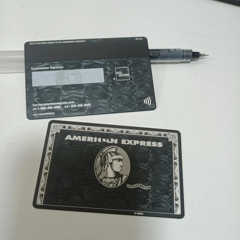 Metalni kreditne kartice Amex Express Bla sa lasersko graviranje i članske debitne metalne kartice Amex, podržavaju ispis, osobno ime,