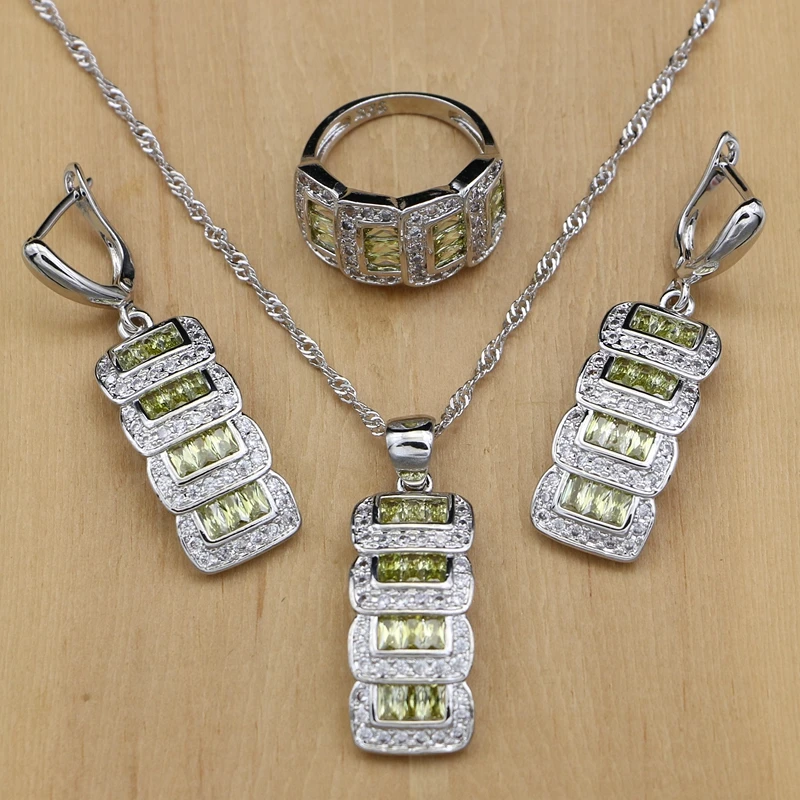 Svadbeni nakit srebrne boje, perle od kubni cirkonij, setovi nakita za žene, vjenčanje pribor, naušnice, prstenje, ogrlice, skup