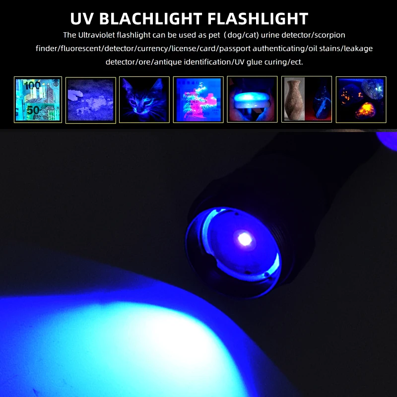 uv svjetiljka 395нм, ultraljubičasto svjetlo, daljinski zoom, ультраяркий ultraljubičasto svjetlo, identifikacija novčanica, UV lampa za sušenje
